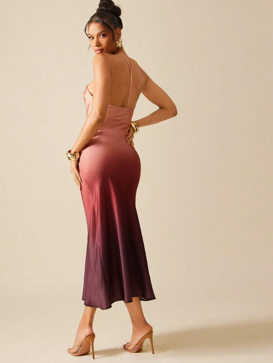 Vestido largo con espalda descubierta