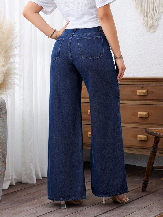 Jeans casuales de bota ancha