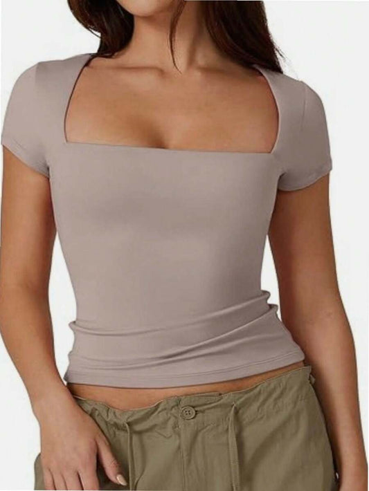 Camiseta basica cuello cuadrado