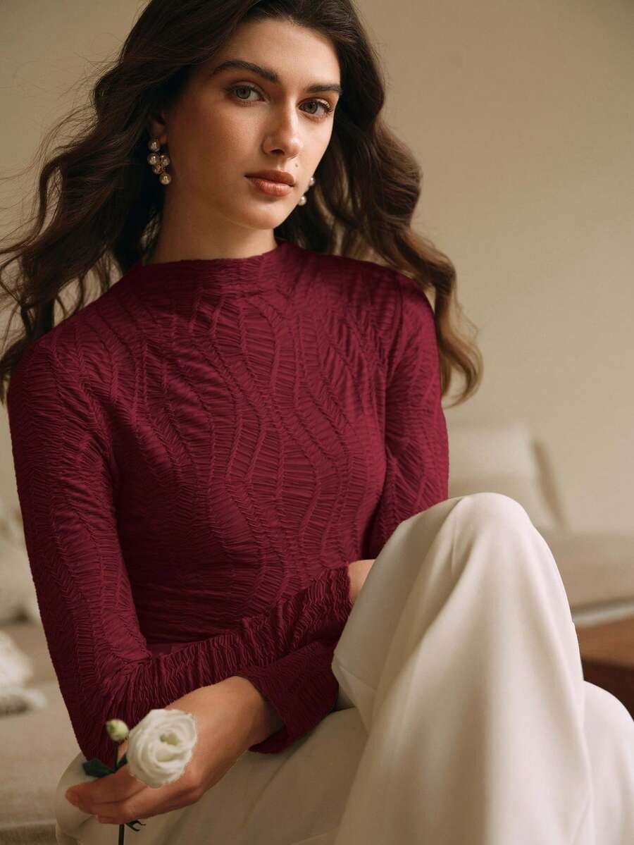 Camiseta manga larga texturizada