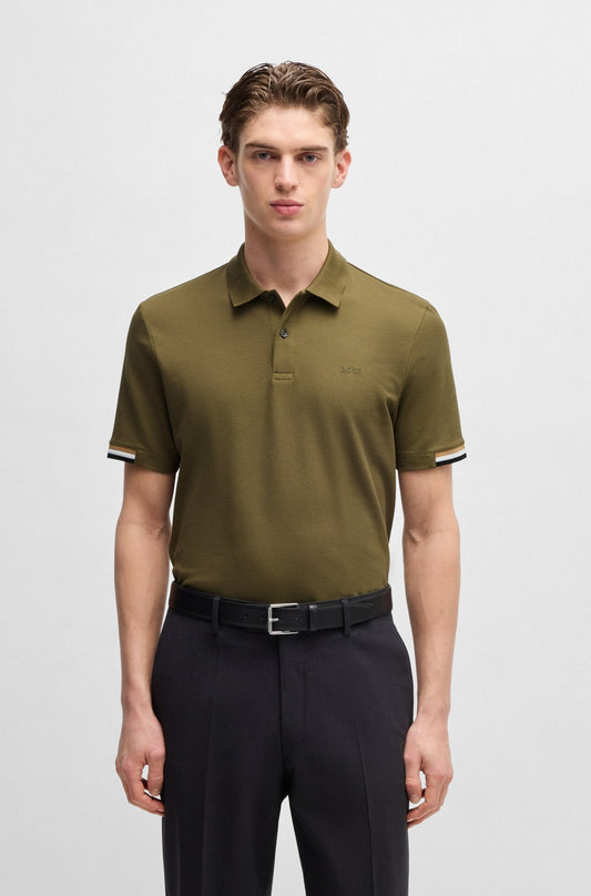 Chemise regular con logo estampado y mangas ribeteadas