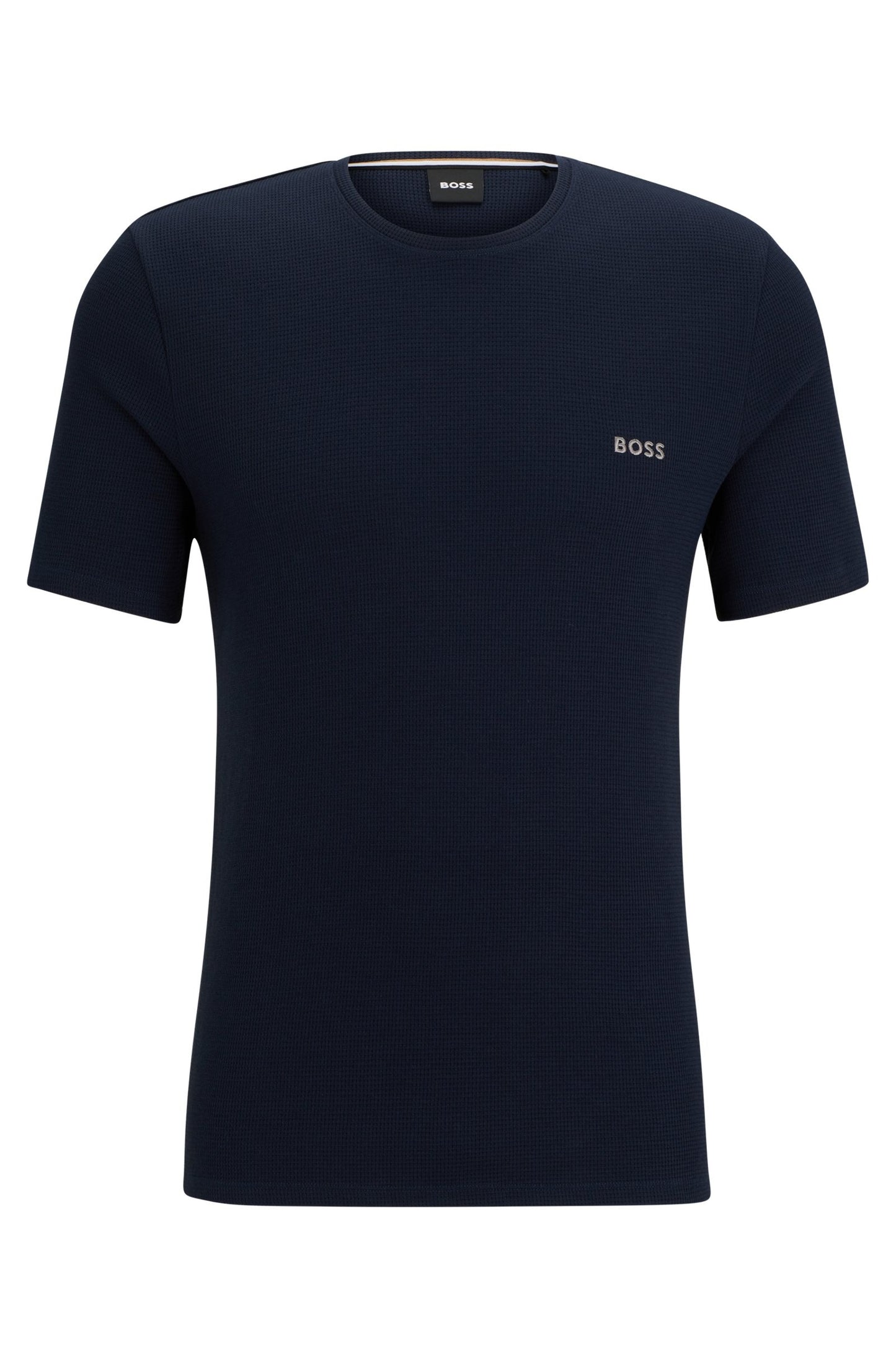 Franela cuello redondo texturizada con logo