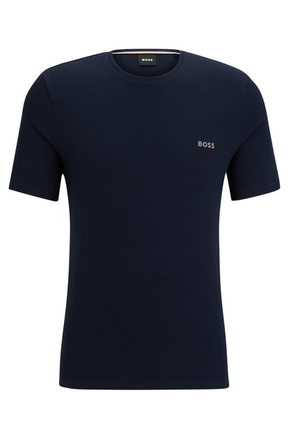 Franela cuello redondo texturizada con logo