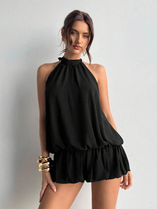 Vestido holgado sin mangas con dobladillo de volantes