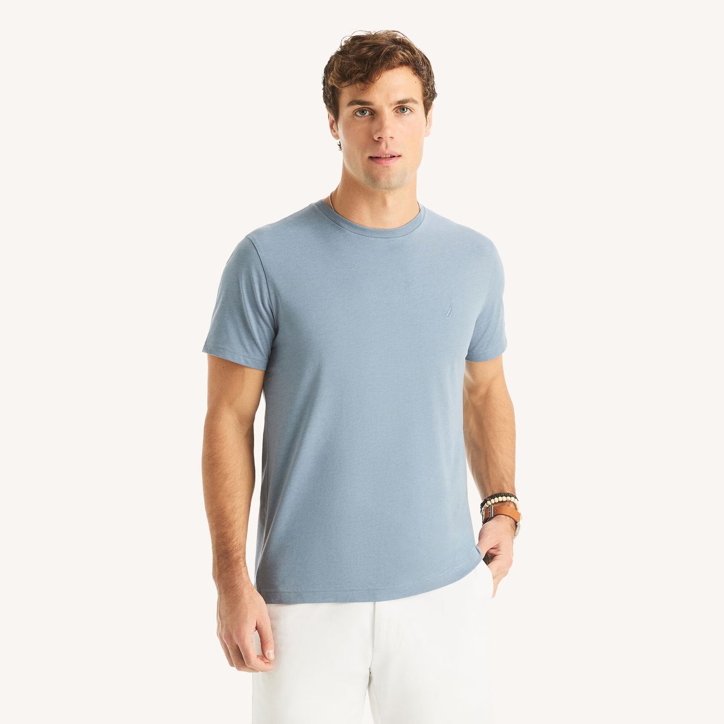 Franela cuello redondo unicolor heathered