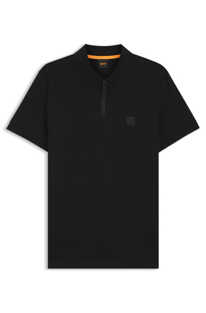 Chemise ajustada unicolor con cremallera y logo