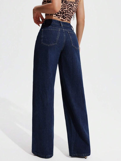 Jeans de mezclilla rectos PETITE