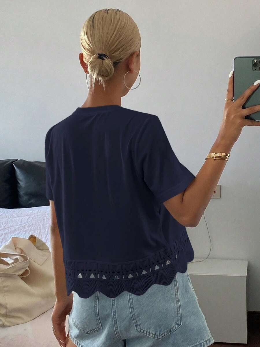 Blusa con aplicación de encaje