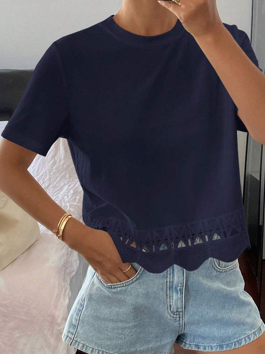 Blusa con aplicación de encaje