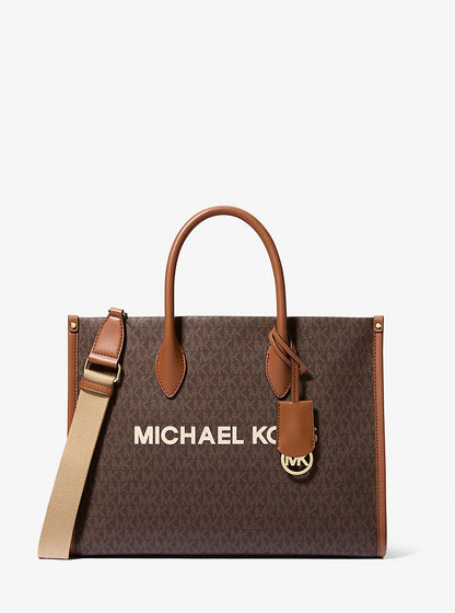 Cartera mediana tipo tote Mirella con logo estampado