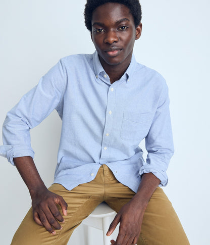 Camisa manga larga unicolor oxford