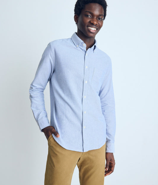 Camisa manga larga unicolor oxford