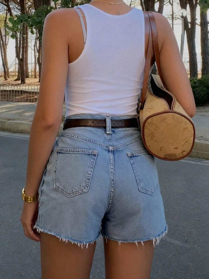 Shorts vaqueros con bolsillos