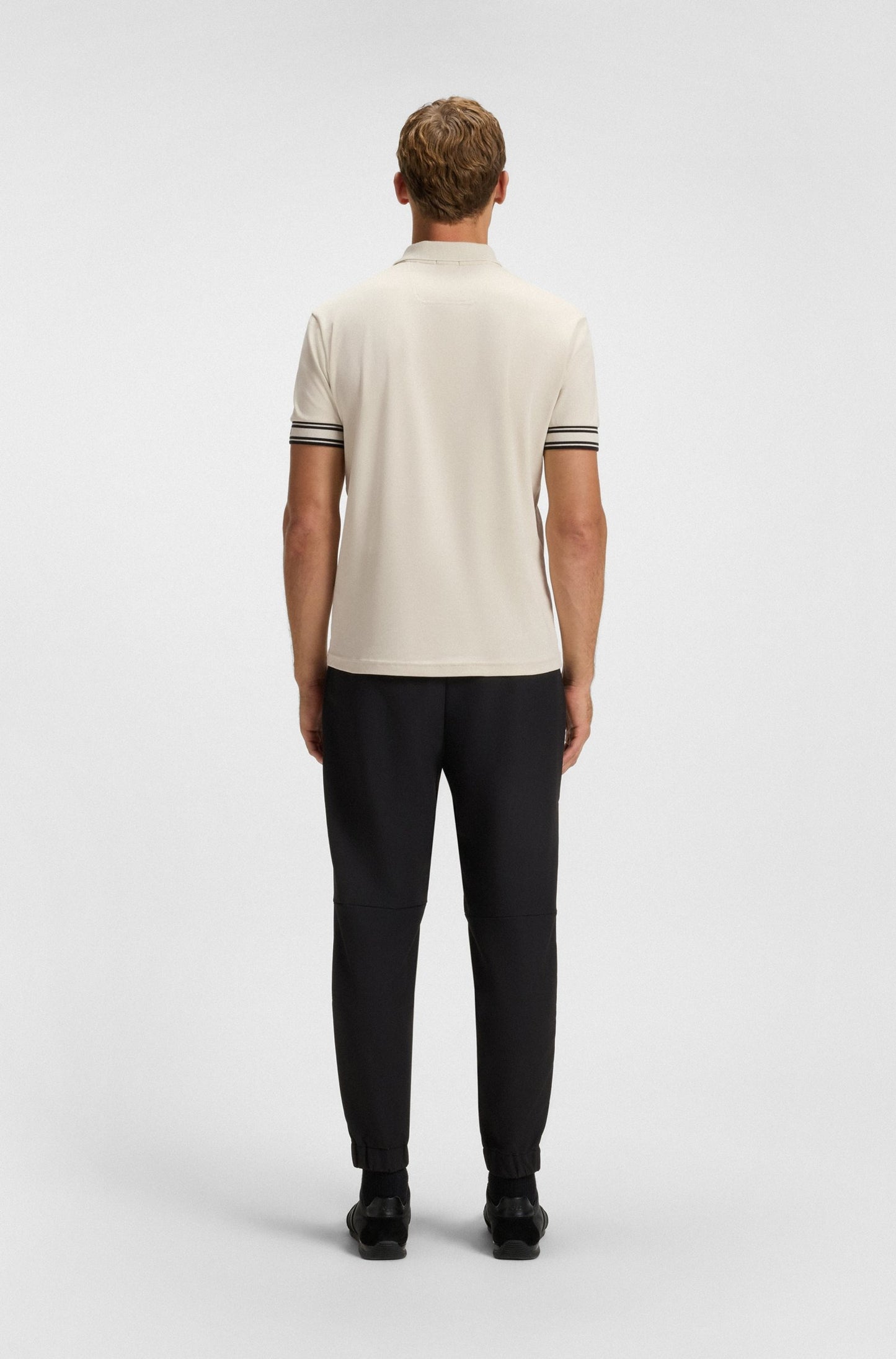 Chemise ajustada de algodón con mangas ribeteadas