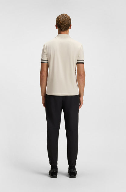 Chemise ajustada de algodón con mangas ribeteadas