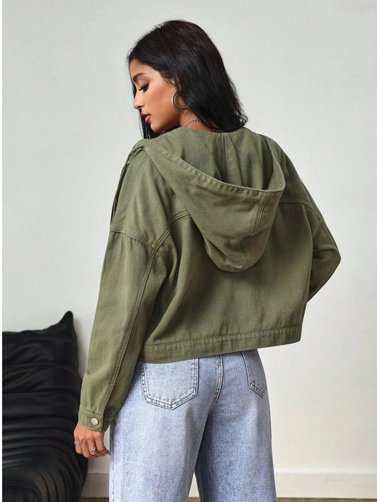 Chaqueta vaquera de manga larga con capucha