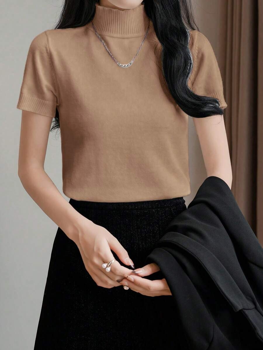 Blusa de punto de cuello alto