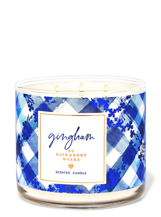 Vela 3 mechas Gingham