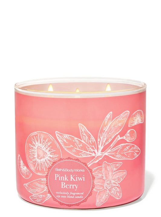 Vela 3 mechas Pink Kiwi Berry