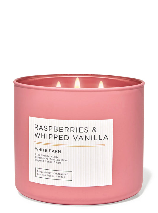 Vela 3 mechas Raspberries & Whipped Vanilla