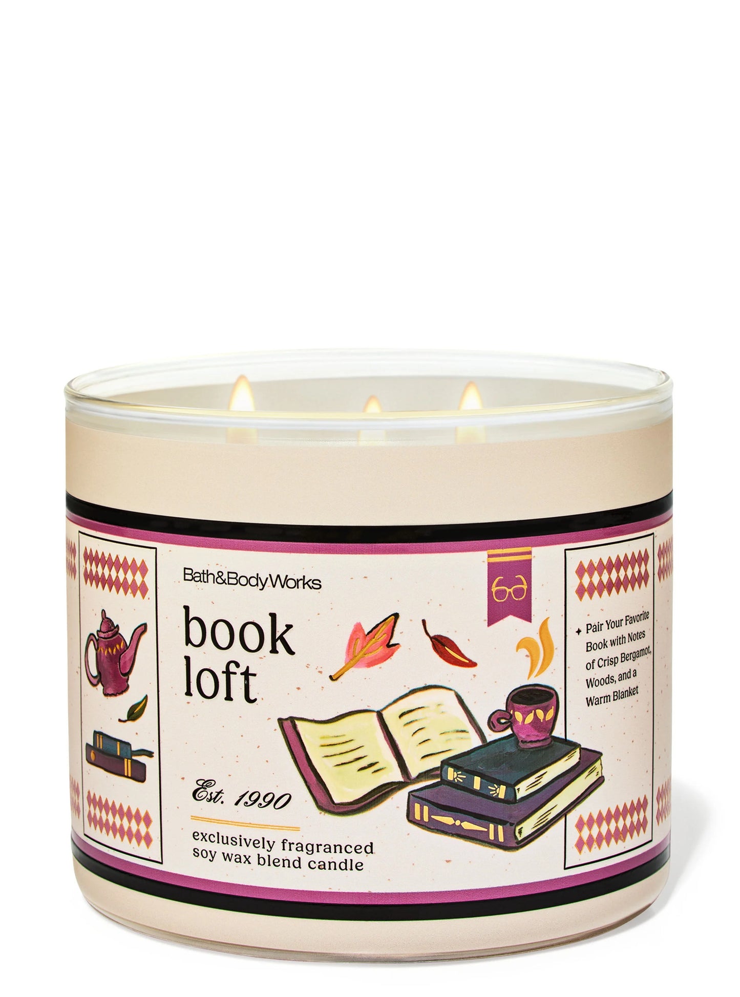 Vela 3 mechas Book Loft