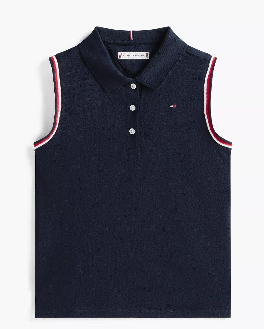 Chemise sin mangas y ribeteado para niña