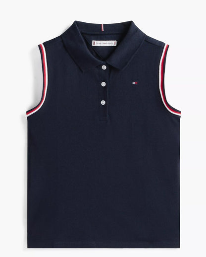 Chemise sin mangas y ribeteado para niña