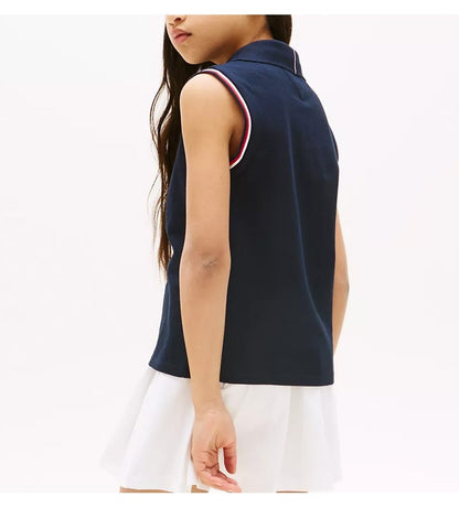 Chemise sin mangas y ribeteado para niña