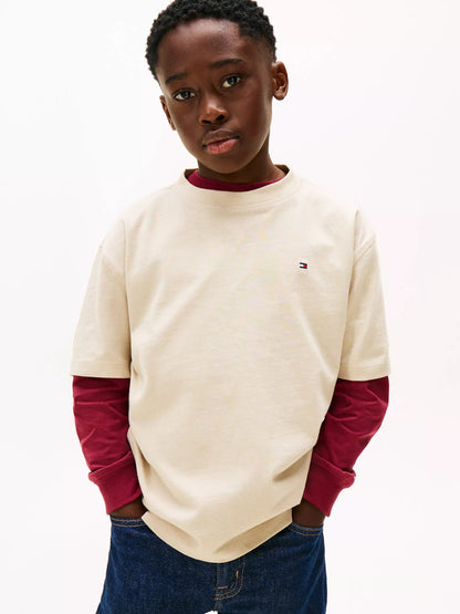 Franela holgada con estampado posterior para niño