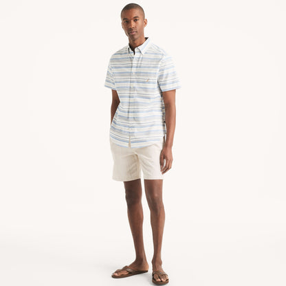 Camisa manga corta oxford con patrón de rayas