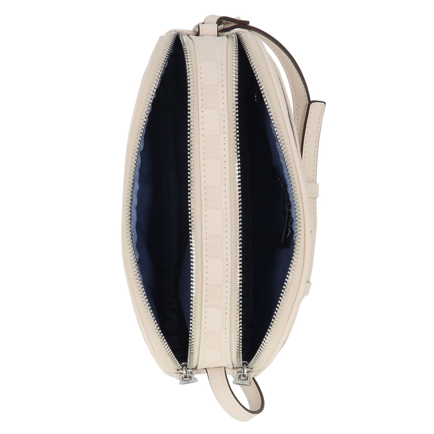 Cartera tipo bandolero con patrón tejido