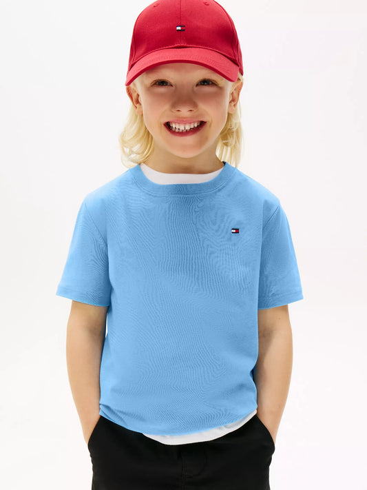 Franela cuello redondo unicolor con logo