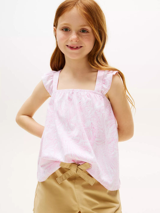 Top con estampado tropical para niña