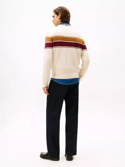 Suéter cuello redondo con franja central