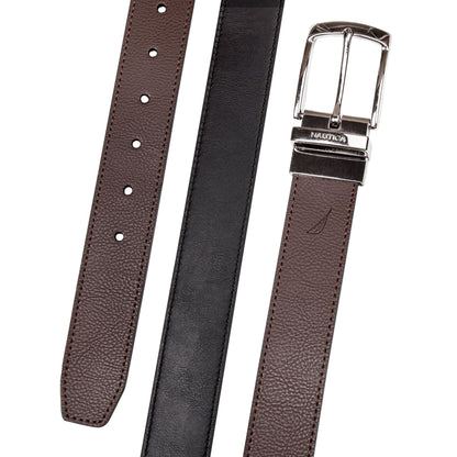 Cinturón reversible texturizado con logo