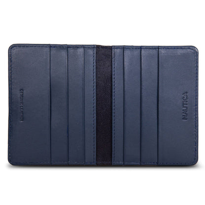 Tarjetero con logo tejido