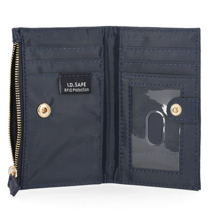 Tarjetero delgado con cremallera