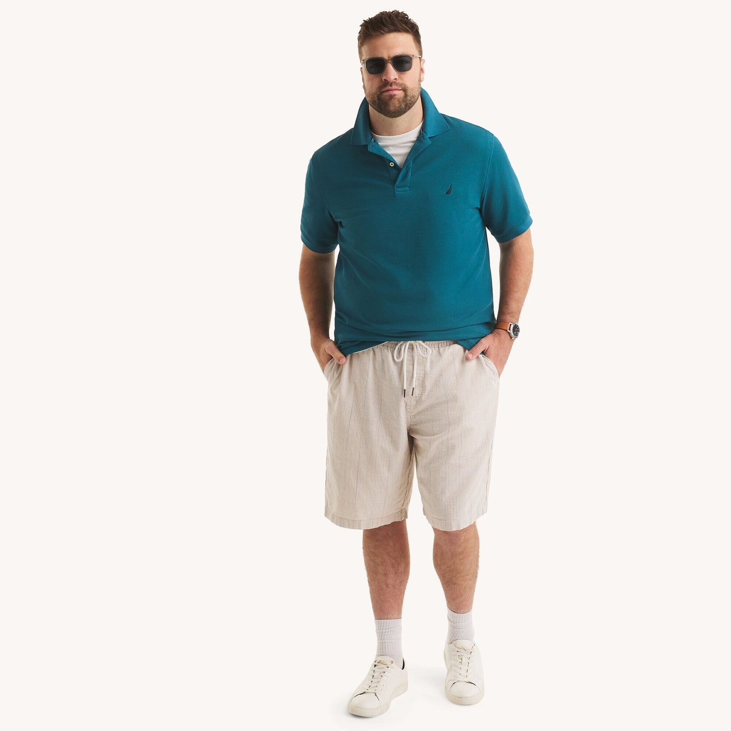 Chemise regular performance unicolor con logo para grandes