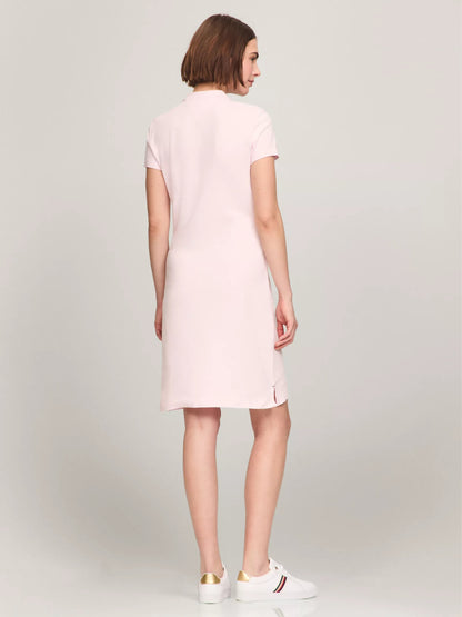 Vestido tela pique unicolor con logo