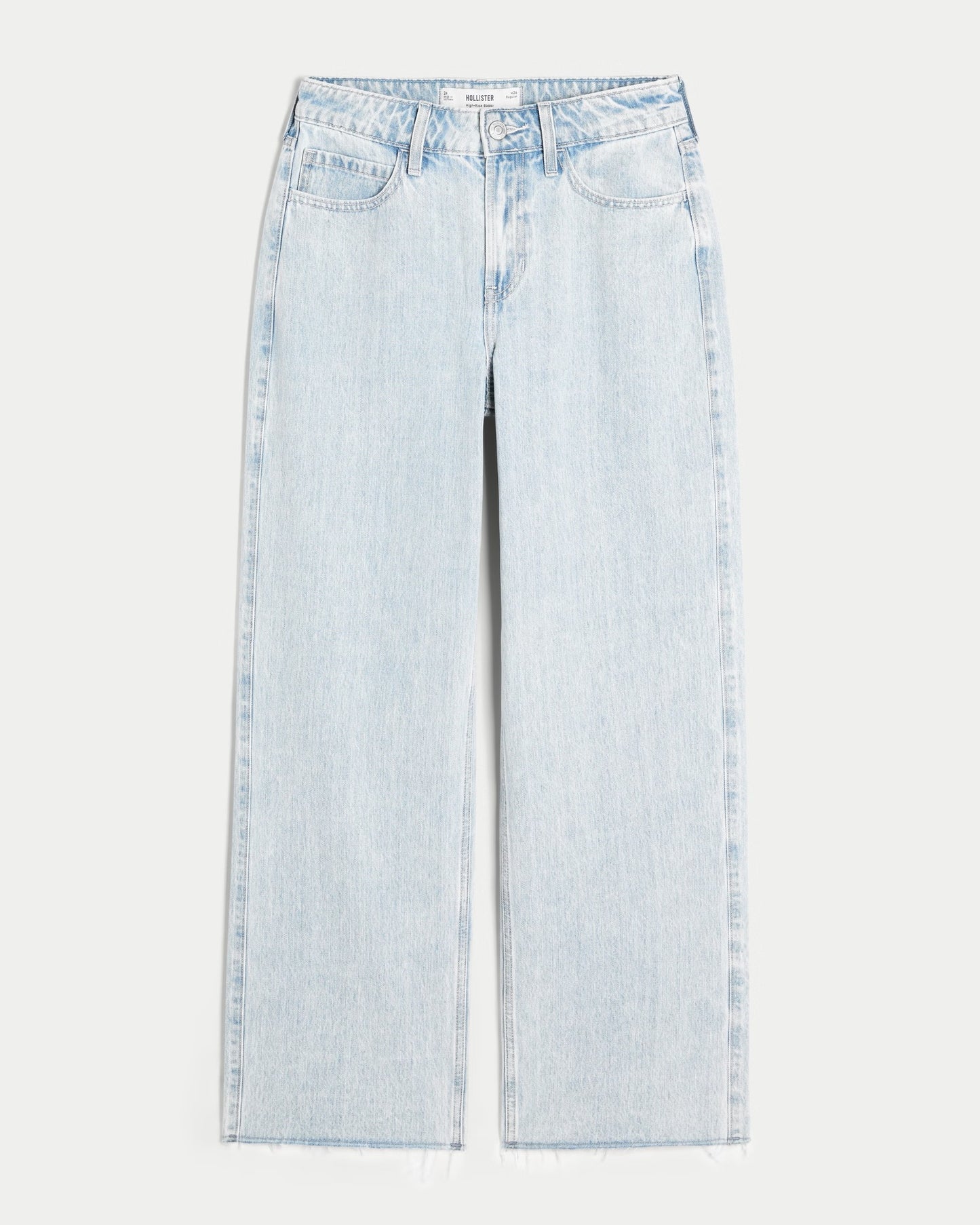 Jean Baggy tiro alto con lavado claro