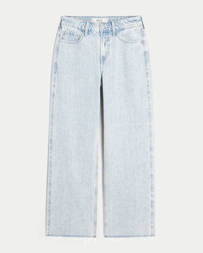 Jean Baggy tiro alto con lavado claro