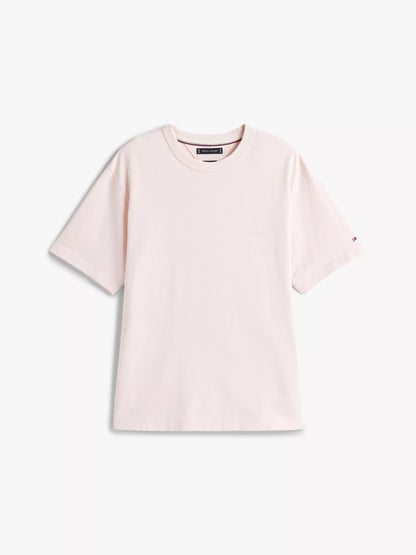 Franela holgada cuello redondo con logo estampado