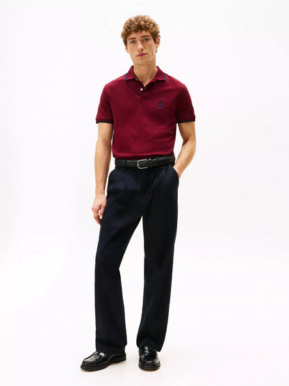 Chemise regular texturizada con cuello y mangas ribeteadas