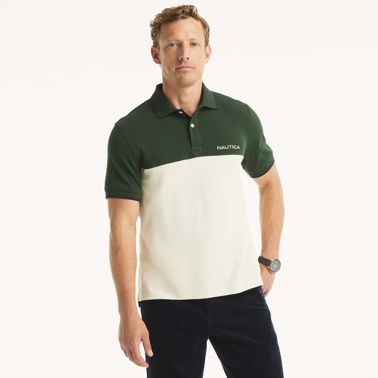 Chemise de algodón ajustada con colores combinados