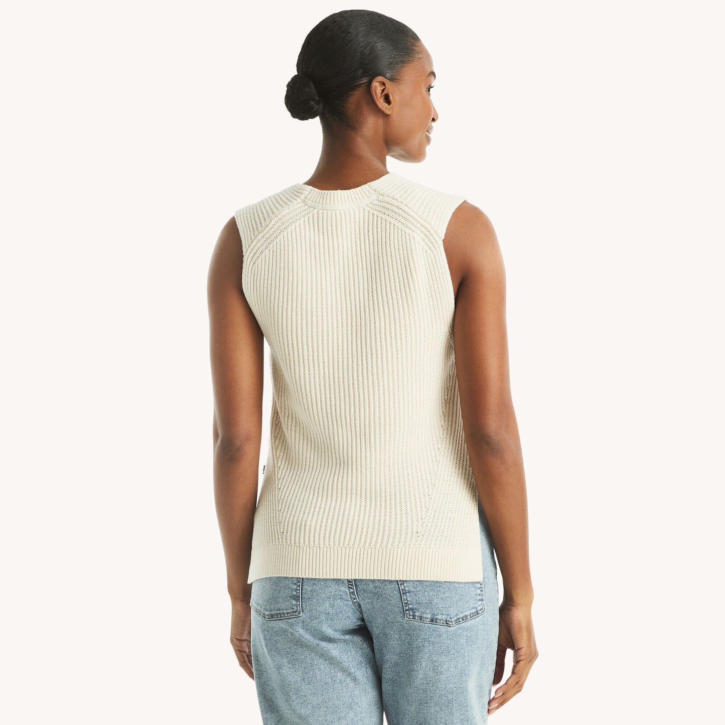 Top cuello en V tejido