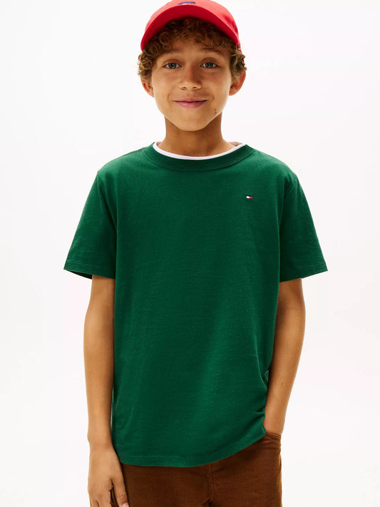 Franela cuello redondo unicolor con logo