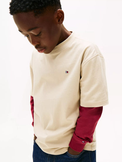 Franela holgada con estampado posterior para niño