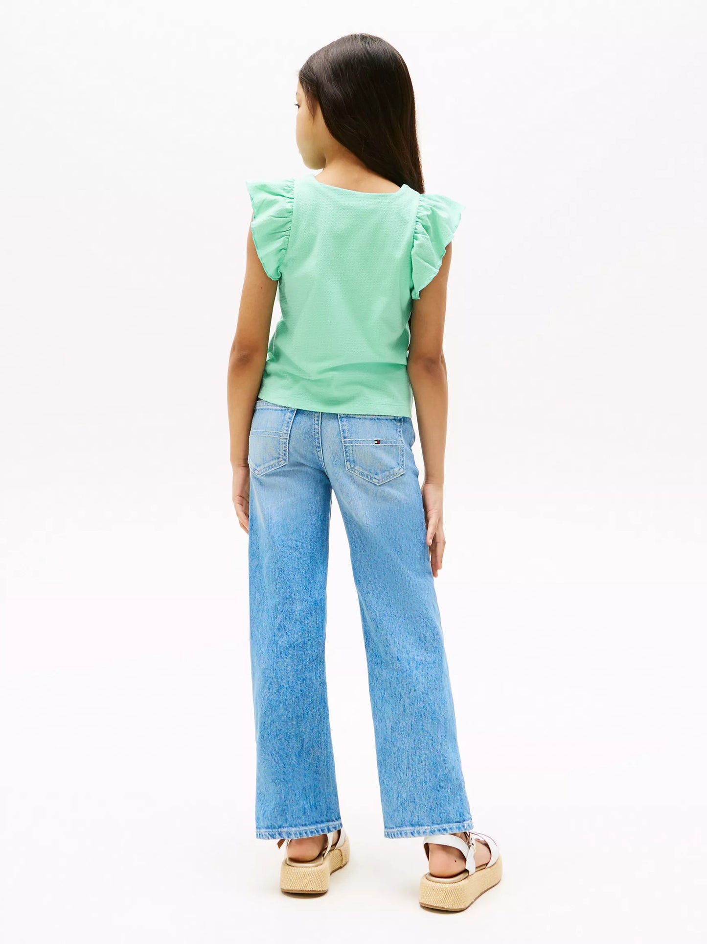 Blusa texturizada con fruncido para niña