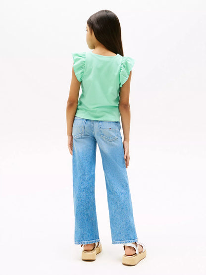 Blusa texturizada con fruncido para niña