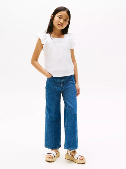 Blusa texturizada con fruncido para niña